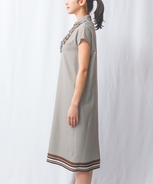 【未使用28600円】ナラカミーチェ♦️春物✨完売 幾何柄フリルワンピース NARACAMICIE（ナラカミーチェ） ワンピース 「NARACAMICIE」幾何