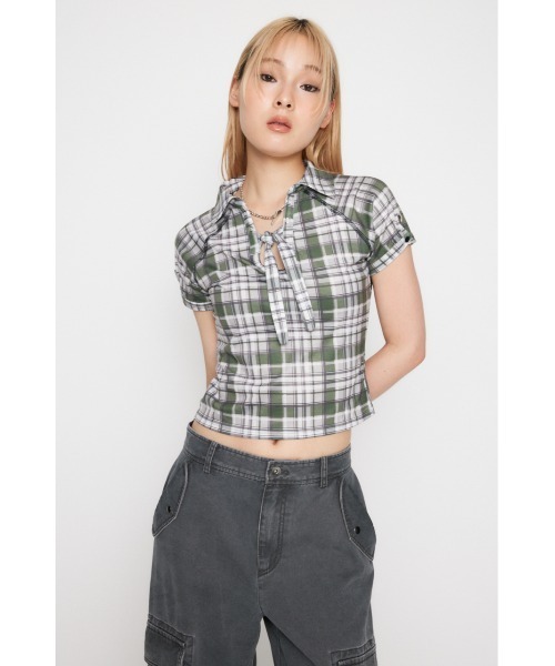LAGUA GEM（ラグアジェム） tシャツ CHECK COMPACT トップス
