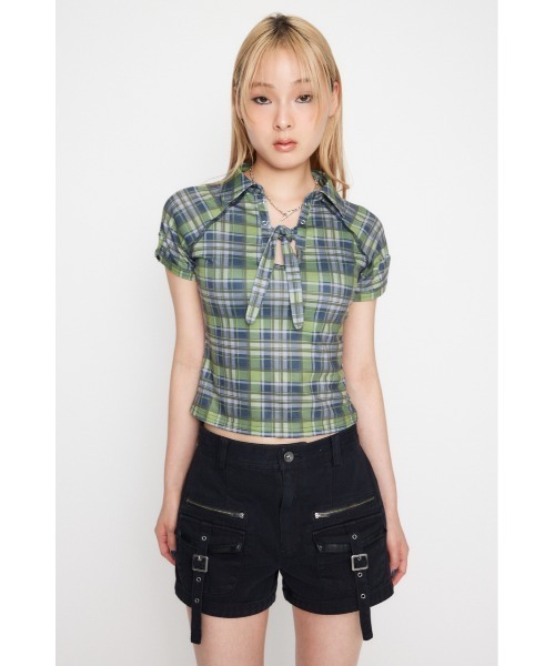 LAGUA GEM（ラグアジェム） tシャツ 半袖 CHECK COMPACT トップス