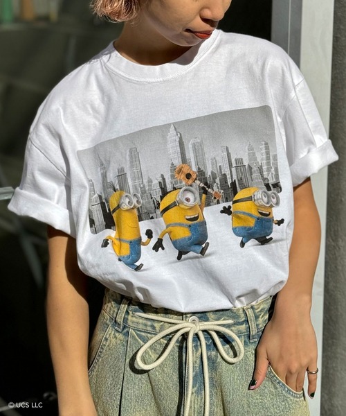 「CIAOPANIC」 「universal」半袖Tシャツ X-LARGE ライトベージュ レディース
