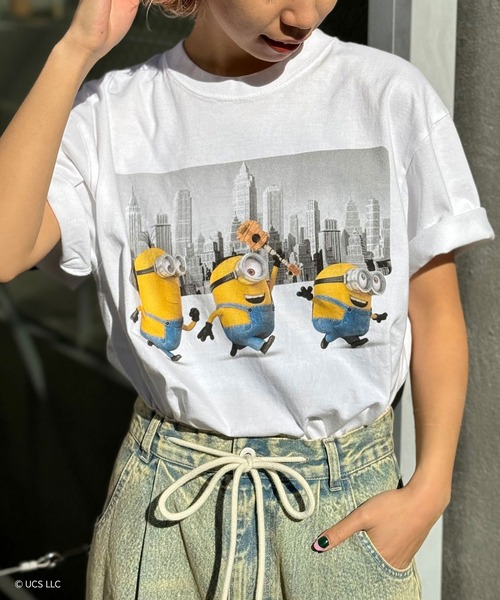 「CIAOPANIC」 「universal」半袖Tシャツ X-LARGE ライトベージュ レディース