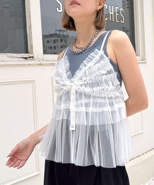 PAGEBOY キャミソール チュールフリルビスチェ : ZOZOTOWN Yahoo