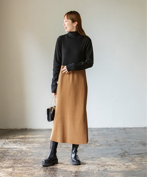 NOBLE（ノーブル） ニットワンピース - ブラック レディース