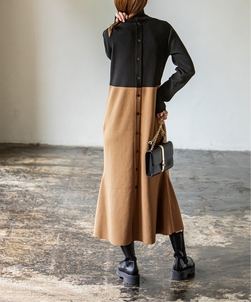 今季22,000円の人気商品、ほぼ未使用 ノーブル ブラック ニットワンピース NOBLE（ノーブル） ニットワンピース - ブラック レディース