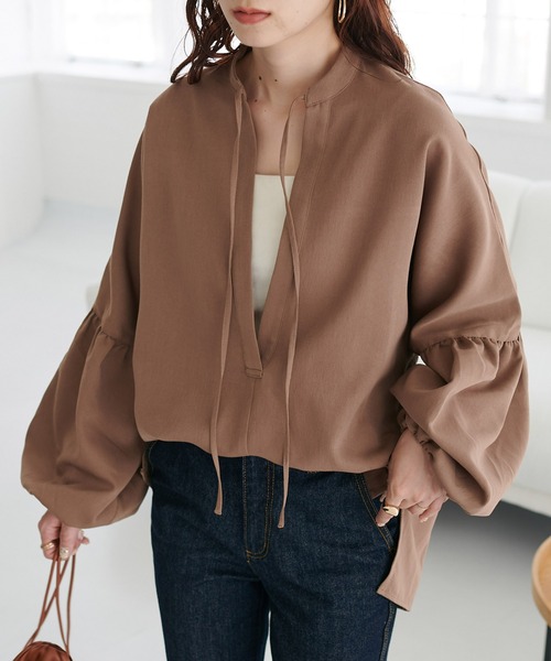 「DISCOAT」 長袖ブラウス MEDIUM グレー レディース_画像3