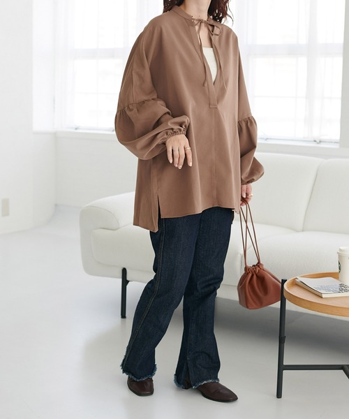 「DISCOAT」 長袖ブラウス MEDIUM グレー レディース_画像5
