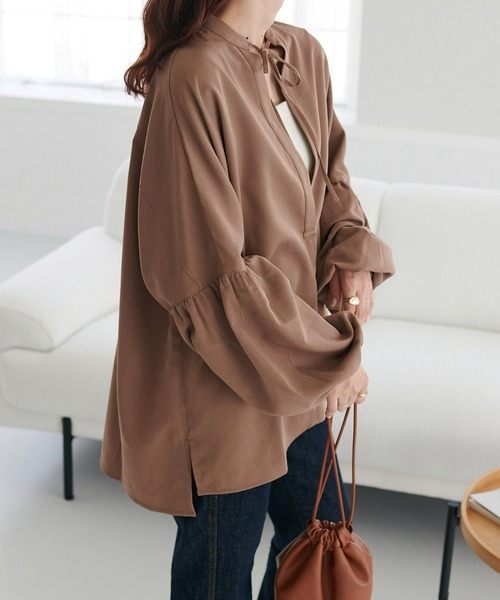 「DISCOAT」 長袖ブラウス MEDIUM グレー レディース_画像9