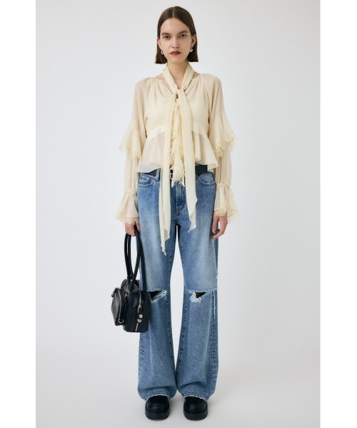 MOUSSY（マウジー） ブラウス シャツ LACE TRIM TIE ブラウス