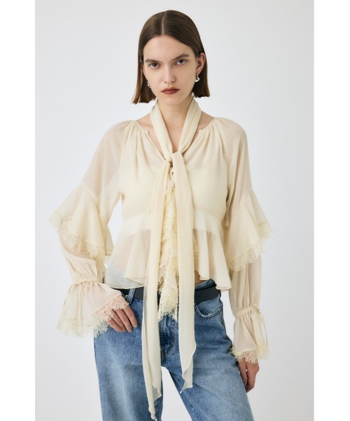 MOUSSY（マウジー） ブラウス シャツ LACE TRIM TIE ブラウス 