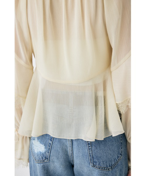 MOUSSY（マウジー） ブラウス シャツ LACE TRIM TIE ブラウス