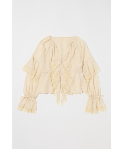 MOUSSY（マウジー） ブラウス シャツ LACE TRIM TIE ブラウス