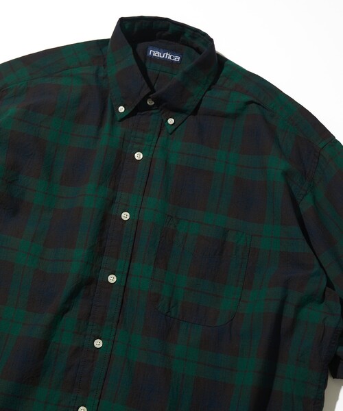 ノーティカ　NAUTICA グリーン チェック柄 長袖シャツ 楽天市場】【中古】【古着】 NAUTICA 長袖 チェックシャツ L