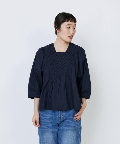 ESTNATION / 美品 パンジープリントブラウス 定価3万 五分袖 洗える】モノクロトーンプリント ブラウス / 23区 | ファッション通販