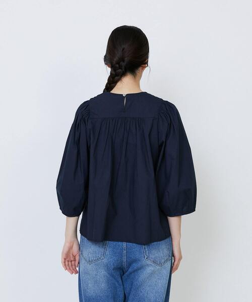 LOISIR ブラウス シャツ インドコットンポプリンハンドスモッキング