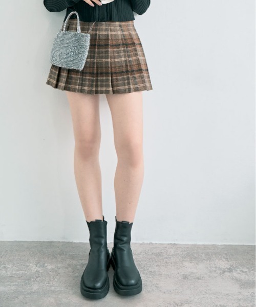 スカート チェック柄 プリーツ ミニスカート : ZOZOTOWN Yahoo!店