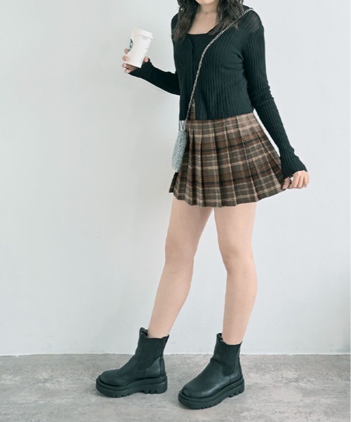 スカート チェック柄 プリーツ ミニスカート : ZOZOTOWN Yahoo!店