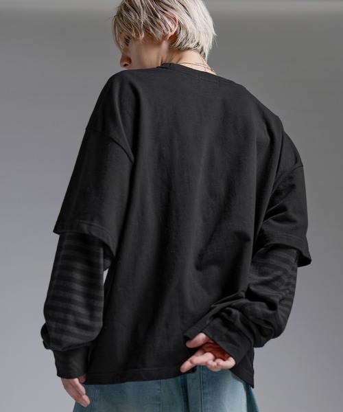 tシャツ ヘビーウエイトフェイクレイヤードロンT カモフラージュ柄