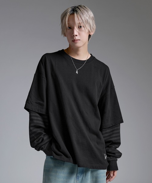 tシャツ ヘビーウエイトフェイクレイヤードロンT カモフラージュ柄