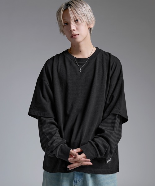 tシャツ ヘビーウエイトフェイクレイヤードロンT カモフラージュ柄