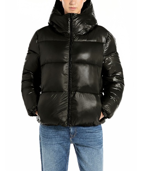 Callaway レディースダウンジャケット ブラック　リバーシブル　美品 REPLAY（リプレイ） ダウンコート ダウンジャケット リバーシブル エコ