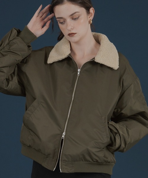 Mili affinity ma1 ma-1 襟ボア付きバイカラーMA-1ミリタリー中綿