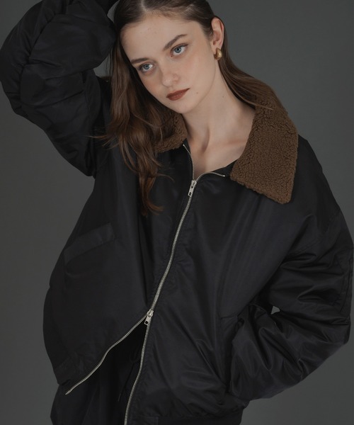 Mili affinity ma1 ma-1 襟ボア付きバイカラーMA-1ミリタリー中綿