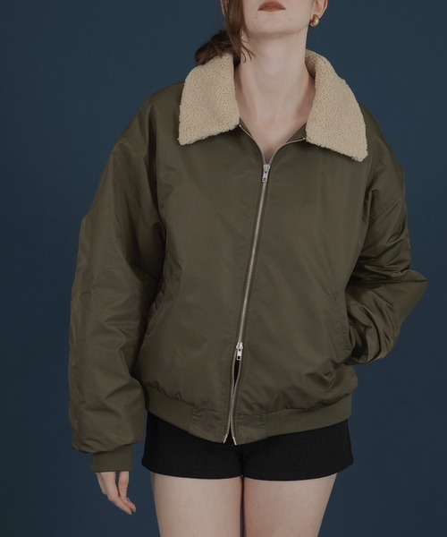 Mili affinity ma1 ma-1 襟ボア付きバイカラーMA-1ミリタリー中綿