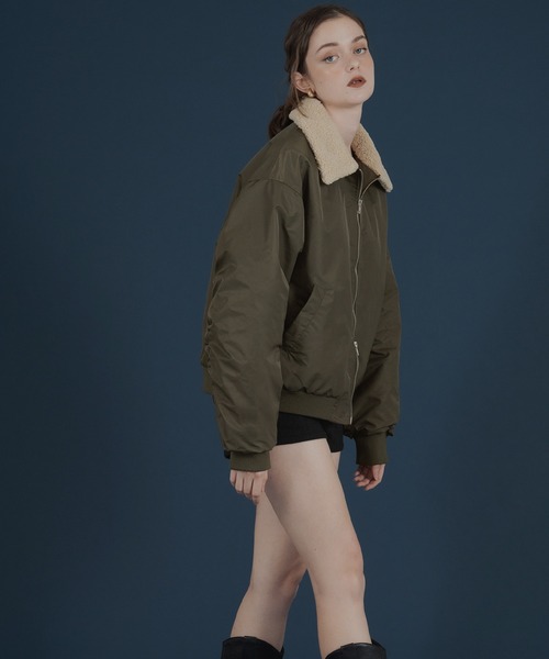 Mili affinity ma1 ma-1 襟ボア付きバイカラーMA-1ミリタリー中綿