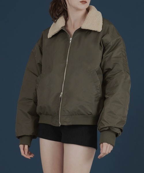 Mili affinity ma1 ma-1 襟ボア付きバイカラーMA-1ミリタリー中綿