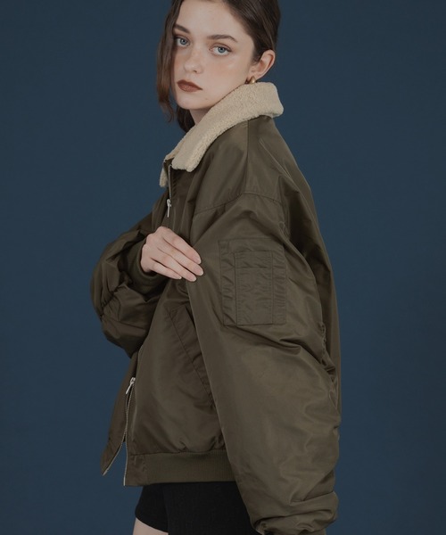 Mili affinity ma1 ma-1 襟ボア付きバイカラーMA-1ミリタリー中綿