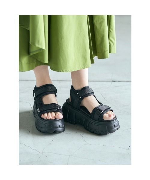 「Mafmof」 フラットサンダル L ブラック レディース_画像9