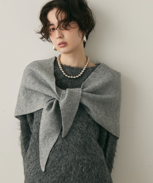 Oblada TRIANGLE ニットスカーフ GRAY Oblada(オブラダ)のTRIANGLE／ニットスカーフ通販 | 集英社HAPPY PLUS