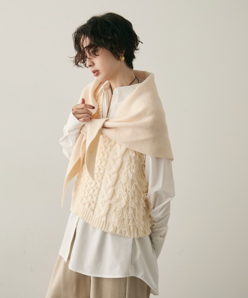 Trish（トリッシュ） ストール マフラー もちもちニットトライアングル