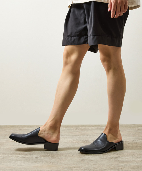 サンダル PADRONE パドローネ / BL SQUARE SLIP-ON スクエアトゥレザースリッポンシューズ / PU8777-2002 メンズの画像