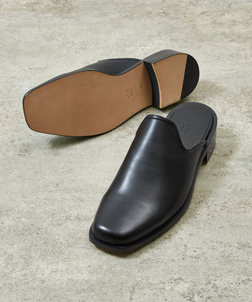 サンダル PADRONE パドローネ / BL SQUARE SLIP-ON スクエアトゥレザースリッポンシューズ / PU8777-2002 メンズの画像