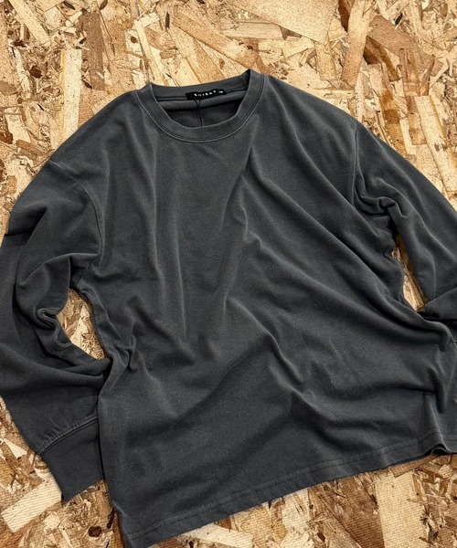 SHISKY（シスキー） tシャツ ピグメント加工 オーバーサイズ 無地ロンT