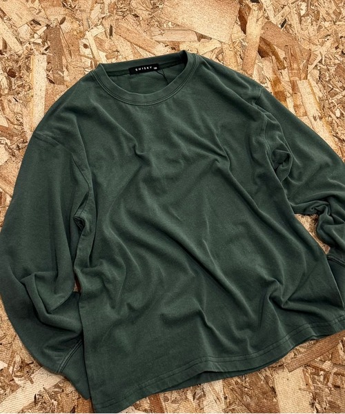 SHISKY（シスキー） tシャツ ピグメント加工 オーバーサイズ 無地ロンT