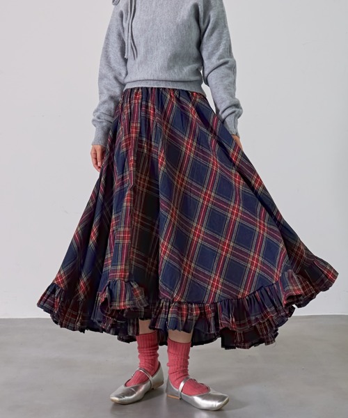 ロング スカート SK AW裾フリルロングスカート : ZOZOTOWN Yahoo!店