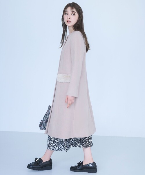 TOCCA（トッカ） ノーカラーコート コート FUR BOX ウールコート