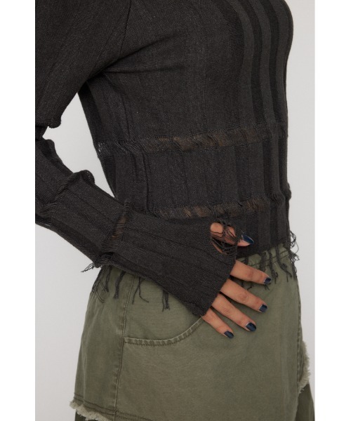 ニット/セーター Riu Shoulder ring belt knit dazzlin（ダズリン） ニット セーター ワンショルリングリブニット