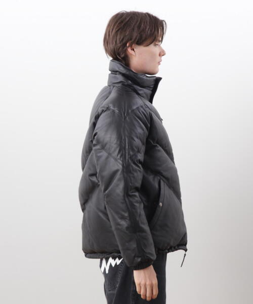 ダウンジャケット ダウン MANASTASH/マナスタッシュ　 V LEATHER DOWN JACKET/ Vレザーダウンジャケット メンズの画像