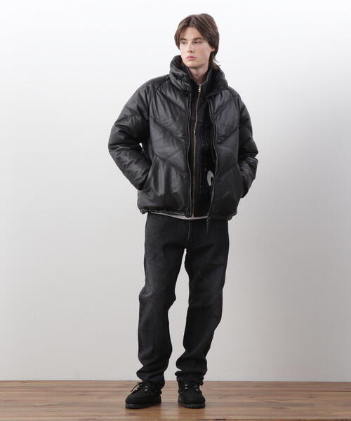 MANASTASH（マナスタッシュ） ダウンジャケット ダウン V LEATHER DOWN