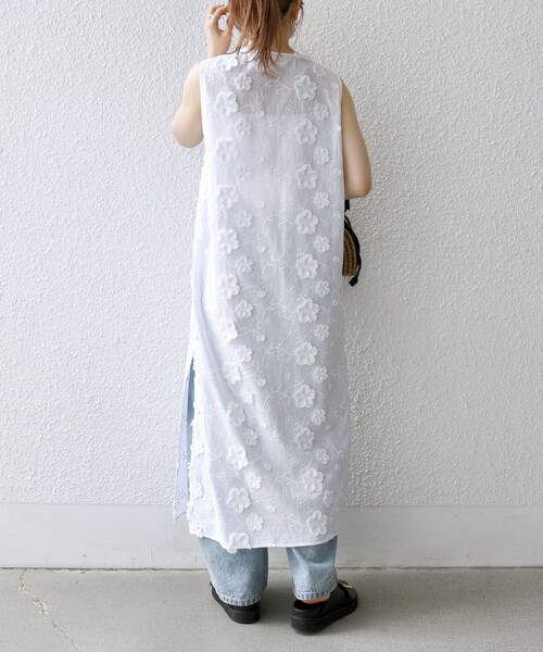 SHIPS any 「SHIPS any」 ノースリーブワンピース ONE SIZE ホワイト