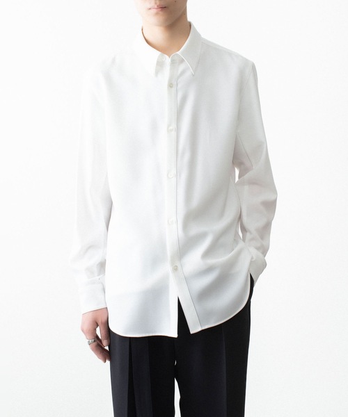 マチャット　アシンメトリシャツ白　専用 マーセライズドジャージーDRESS Tシャツ – LARDINI Online Store