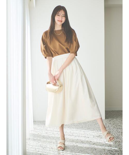 「Te chichi」 半袖カットソー フリ- オフホワイト レディース_画像5