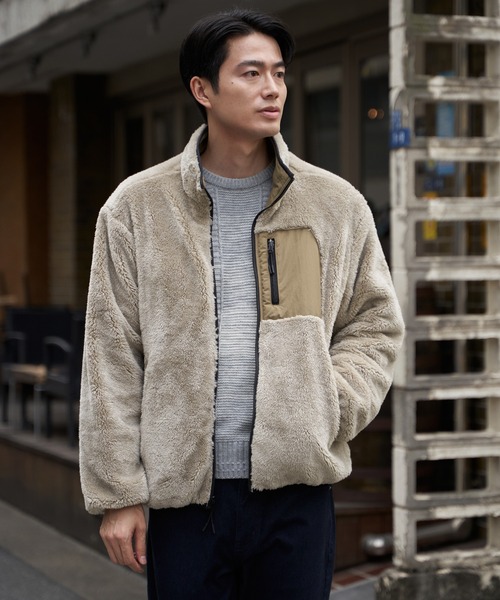 ブルゾン アウター 「2WAY」リバーシブルナイロンフリースブルゾン メンズ | ikka | 22