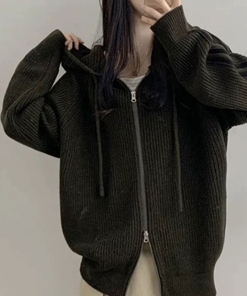 Sally Lunn ニット セーター ジップアップラインニット Sally Lunn ニット セーター ジップアップラインニット