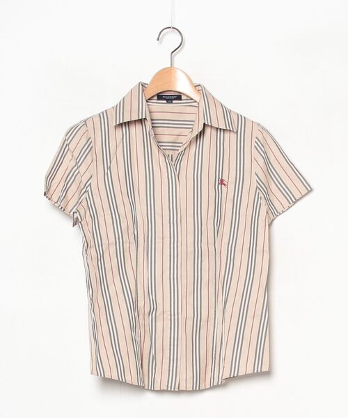 BURBERRY（バーバリー） ストライプ柄半袖シャツ 40 ベージュ