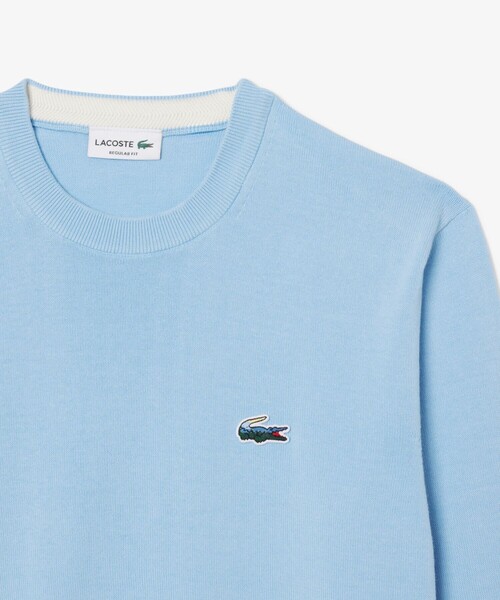 XXL水色 フランス製 LACOSTE ラコステ セーター ニットサイズ6大きめ エッセンシャルウールニットセーター （ニット・セーター）｜LACOSTE