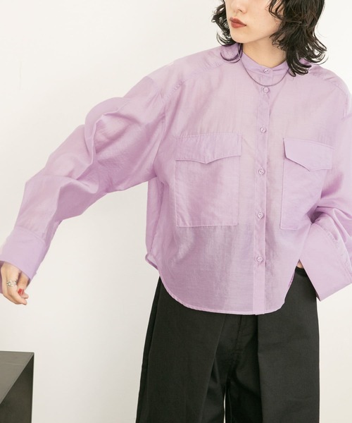 「KBF」 長袖ブラウス ONE ブルー レディース_画像4